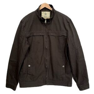 WenVen Utility Jacket Mens Size M Black Cotton Twill Zip Moto Gasoline Workwear
